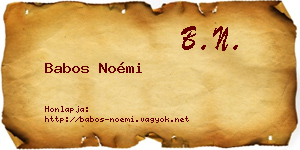 Babos Noémi névjegykártya